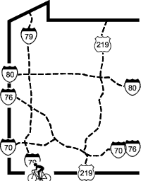 Map showing the trail location within the surrounding region providing context for the trail environment